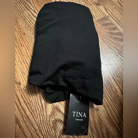 Tina's 4 Pack 32x43 Inch Highboy Spandex Cocktail Table Cover Black - Picture 5 of 8